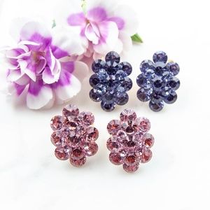 Handmade Crystal Cluster Earrings | Oblong